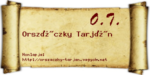 Orszáczky Tarján névjegykártya